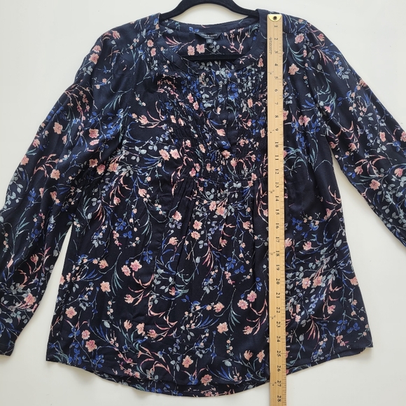 Lucky Brand | Floral Print Popover Blouse Size L - Picture 4 of 9